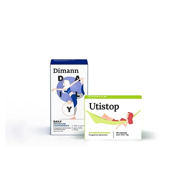Kit cistite abatterica composto da Dimann Daily e Utistop
