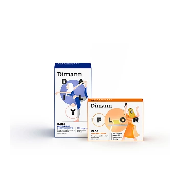 Kit cistite batterica per la fase di prevenzione composto da Dimann Daily e Flor